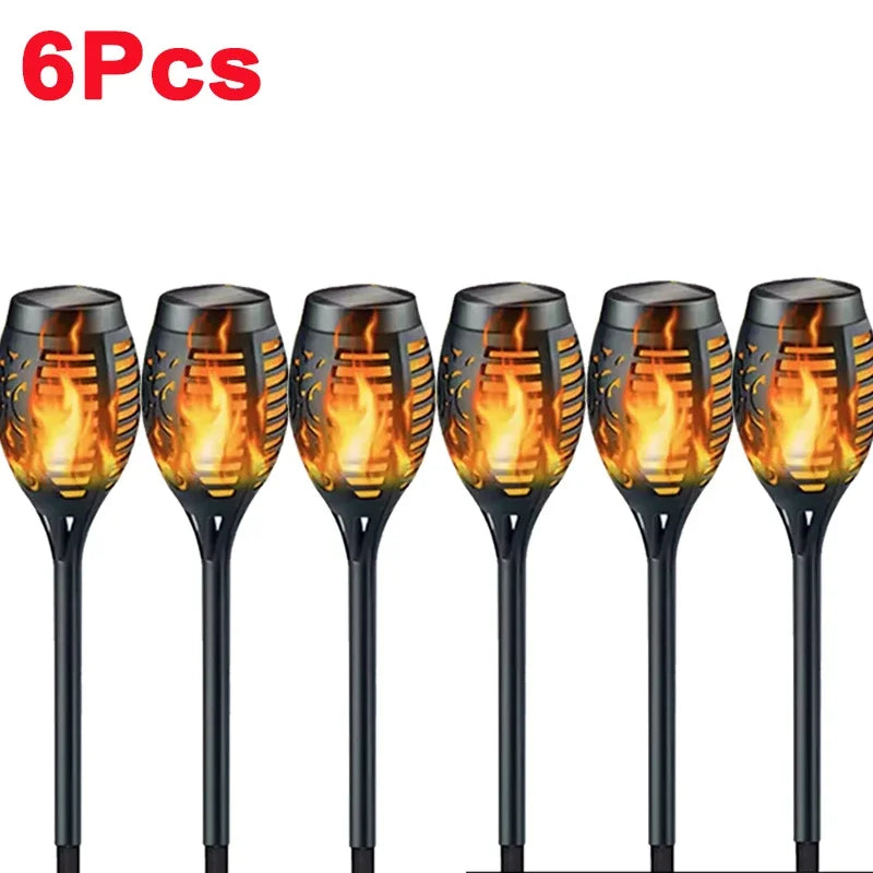 Esjay Lighting | 1/2/4/6/8/10Pcs Solar Flame Torch Lights Flickering Light, Waterproof