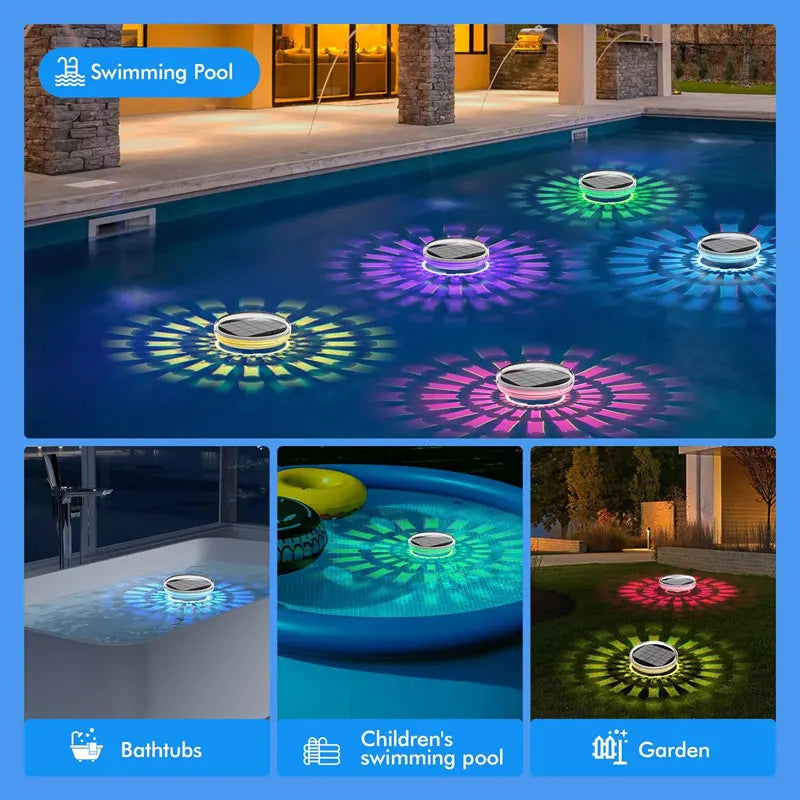 Esjay Lighting | Solar Floating Pool Light, comes with Remote Control, Modes 9 Lighting Modes, Timing Mode IP67 Waterproof for Pool Party