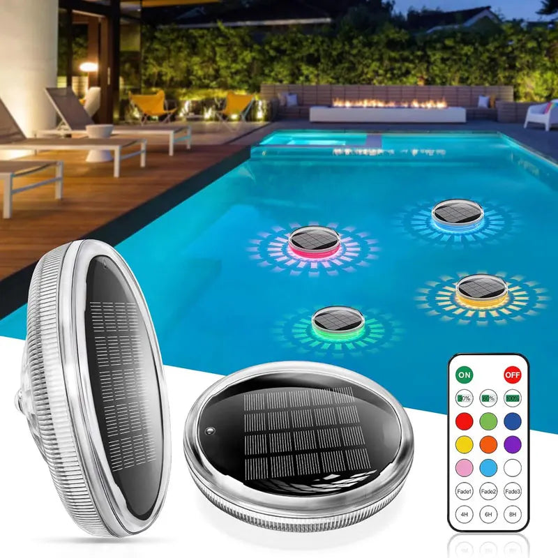 Esjay Lighting | Solar Floating Pool Light, comes with Remote Control, Modes 9 Lighting Modes, Timing Mode IP67 Waterproof for Pool Party