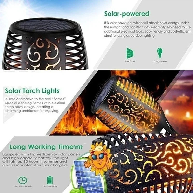 Esjay Lighting | 1/2/4/6/8/10Pcs Solar Flame Torch Lights Flickering Light, Waterproof