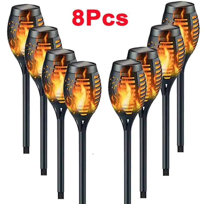 Esjay Lighting | 1/2/4/6/8/10Pcs Solar Flame Torch Lights Flickering Light, Waterproof