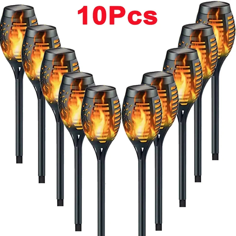 Esjay Lighting | 1/2/4/6/8/10Pcs Solar Flame Torch Lights Flickering Light, Waterproof
