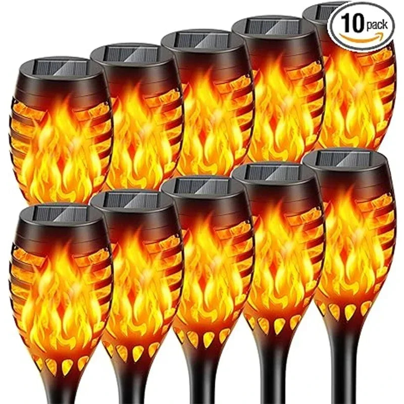 Esjay Lighting | 1/2/4/6/8/10Pcs Solar Flame Torch Lights Flickering Light, Waterproof