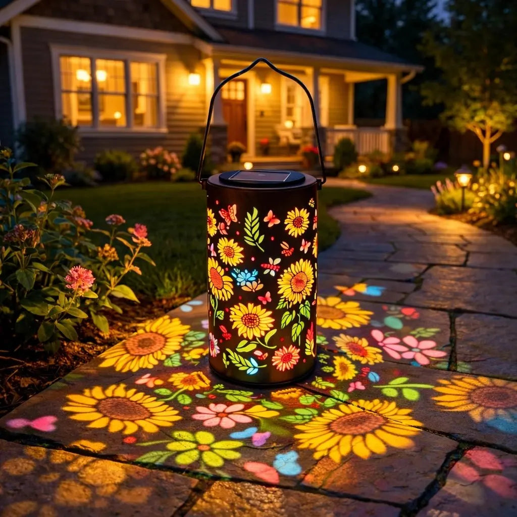 Esjay Lighting | Colorful Solar Sunflower Lantern Waterproof Outdoor Glow Shadow Light Solar Powered for Pathway Lawn Garden Yard Night Decor