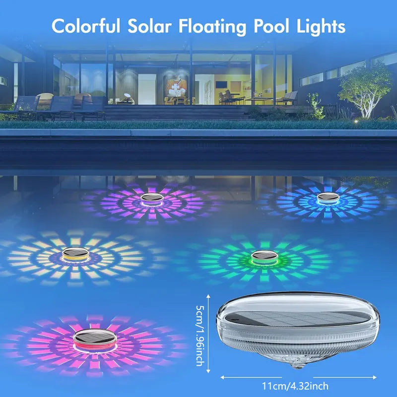 Esjay Lighting | Solar Floating Pool Light, comes with Remote Control, Modes 9 Lighting Modes, Timing Mode IP67 Waterproof for Pool Party