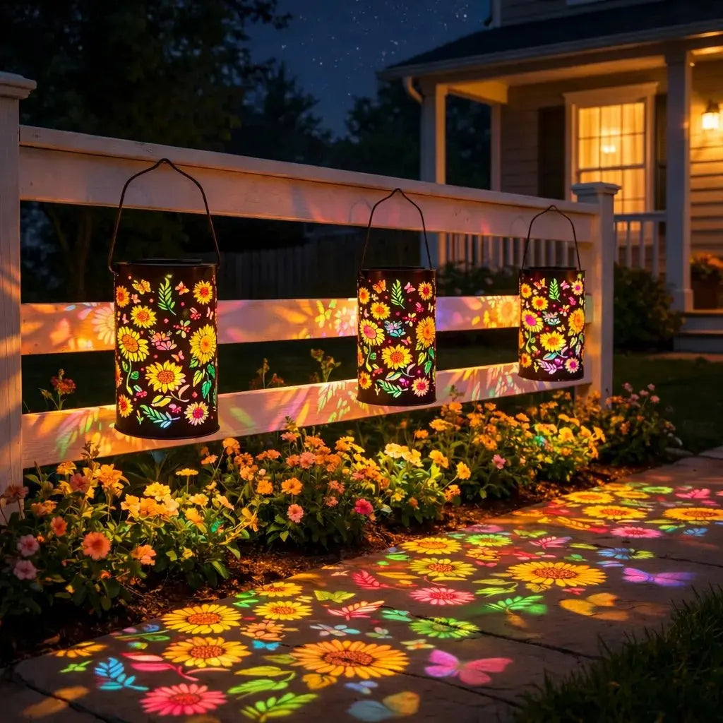 Esjay Lighting | Colorful Solar Sunflower Lantern Waterproof Outdoor Glow Shadow Light Solar Powered for Pathway Lawn Garden Yard Night Decor