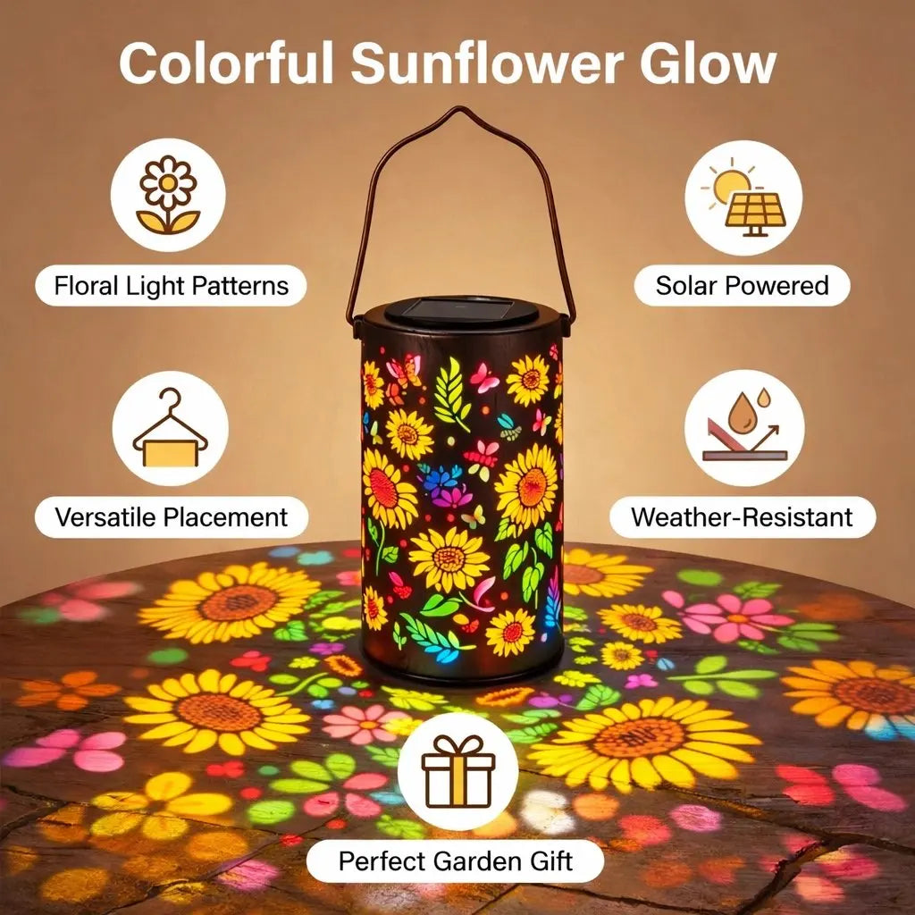 Esjay Lighting | Colorful Solar Sunflower Lantern Waterproof Outdoor Glow Shadow Light Solar Powered for Pathway Lawn Garden Yard Night Decor